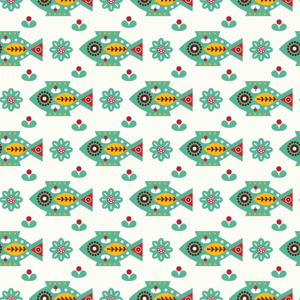 Nordic fish Seamless Pattern DesignSeamless Pattern Design vector