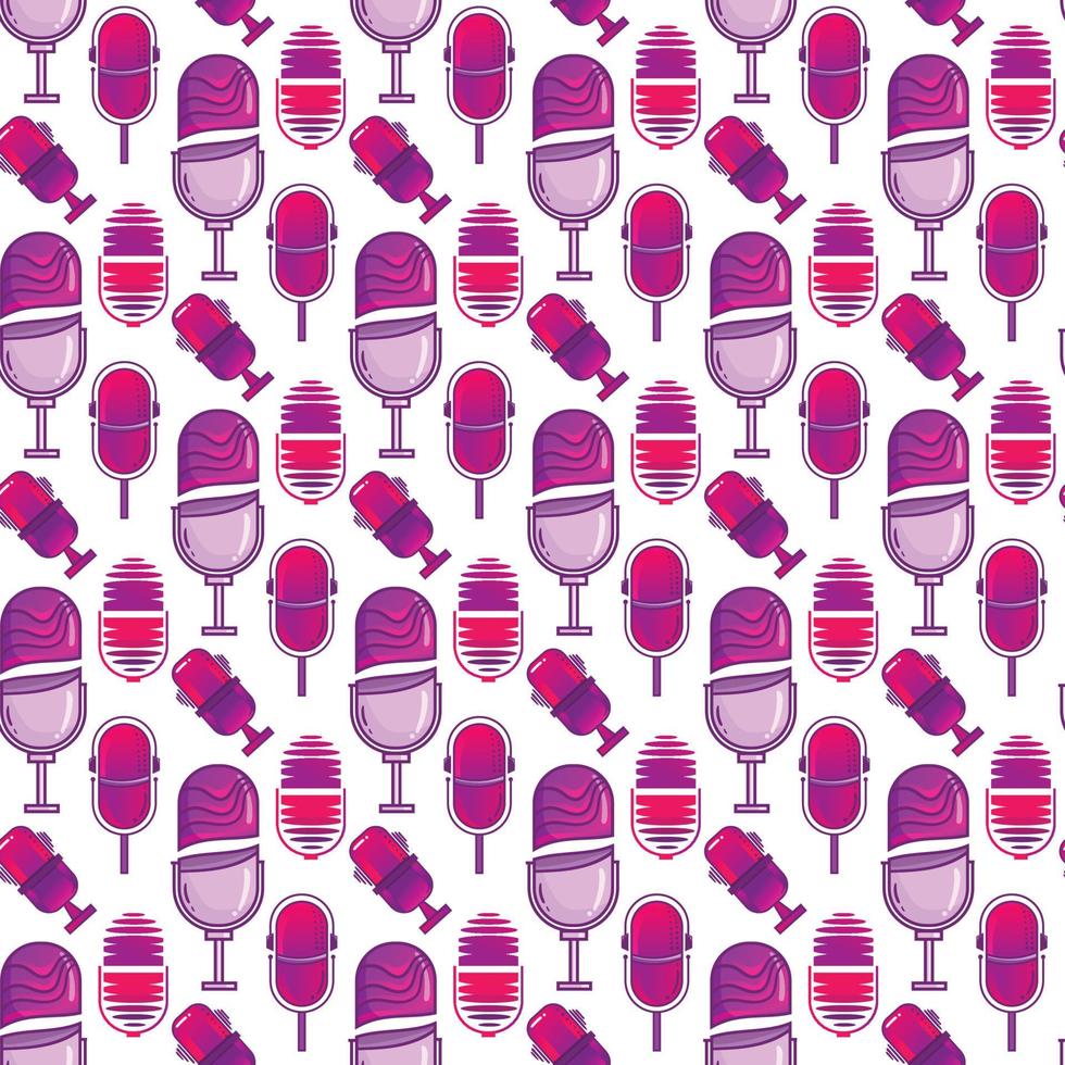 Podcast Seamless pattern design vector