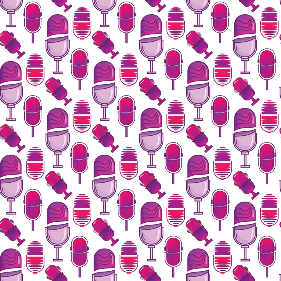 Podcast Seamless pattern design vector