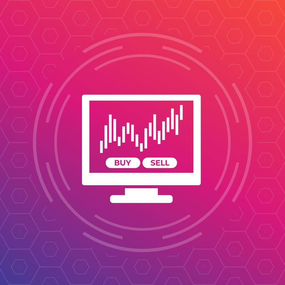 trading, forex and stock market icon, vector