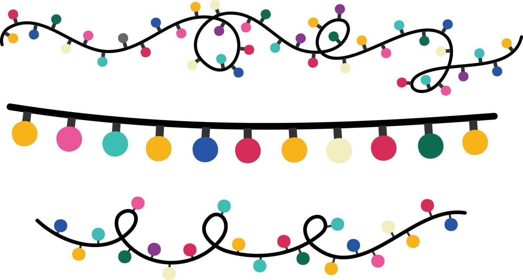 Vector of the Christmas lights bundle