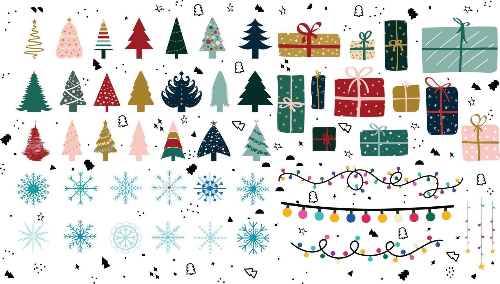 paquete de elementos navideños vector