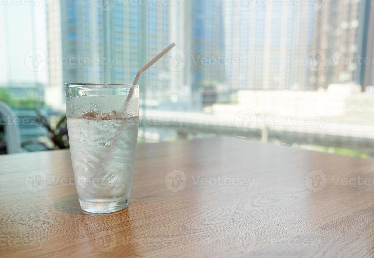 water glass with ice photo