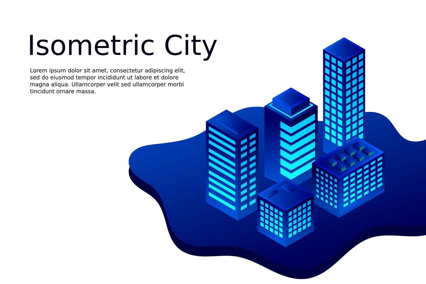 ciudad futura isométrica. concepto de la industria inmobiliaria y de la construcción vector