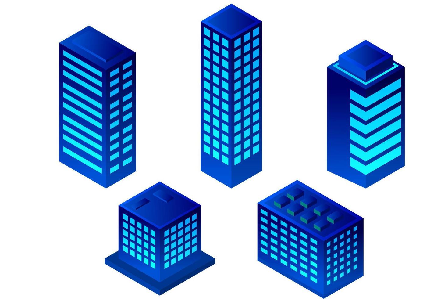 Isometric Future City. Real estate and construction industry concept vector