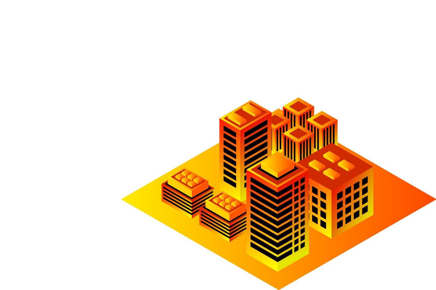 ciudad futura isométrica. concepto de la industria inmobiliaria y de la construcción vector