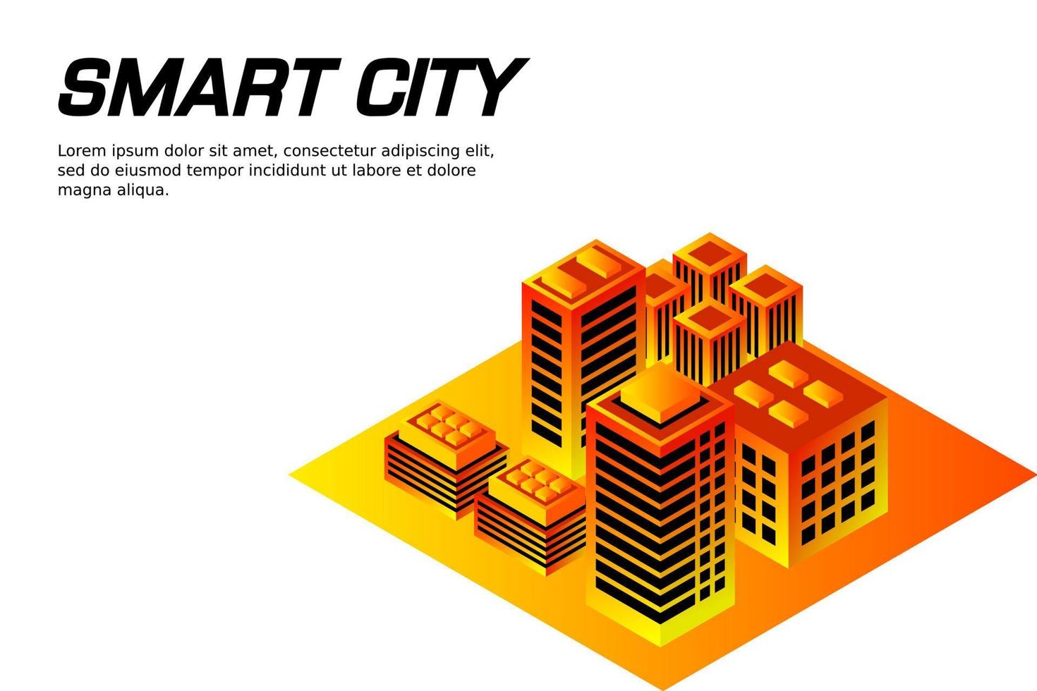 Isometric Future City. Real estate and construction industry concept vector