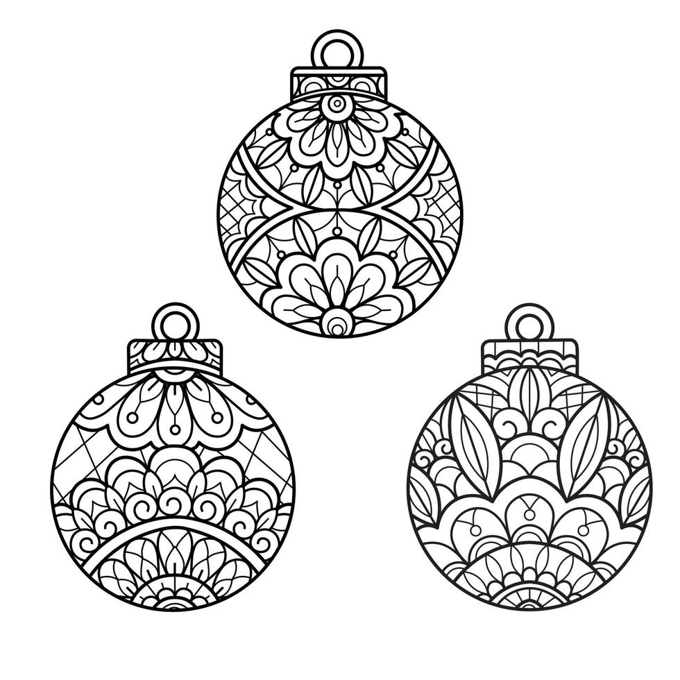 Christmas lights pattern hand drawn for adult coloring book vector