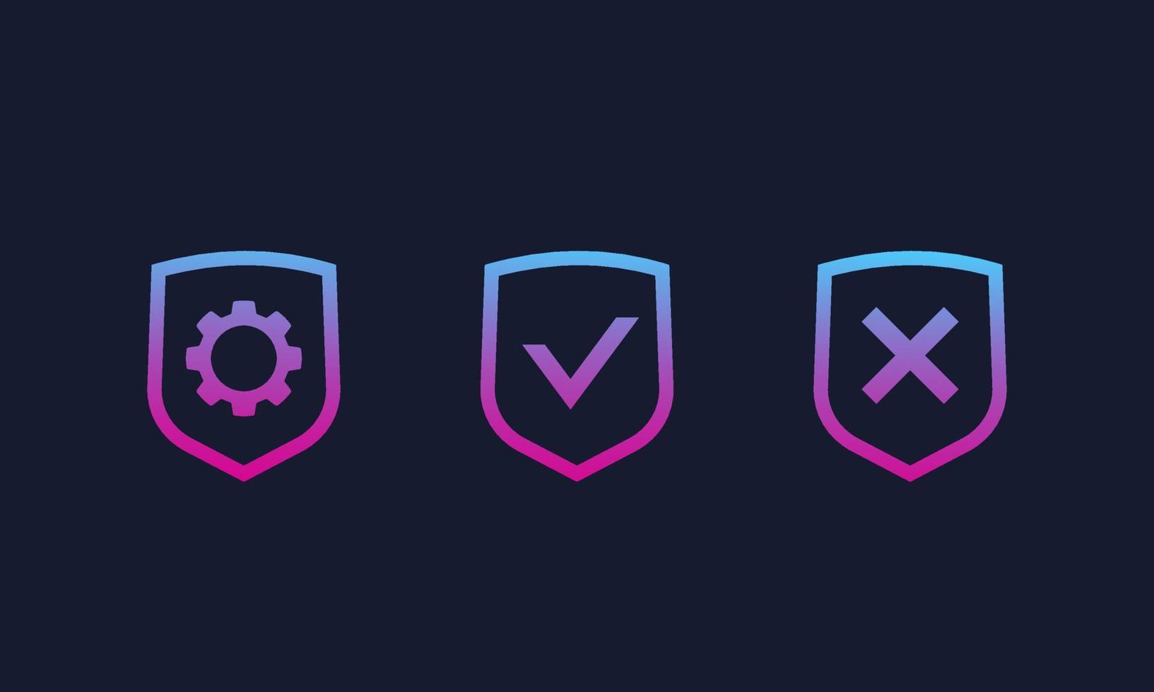 iconos de vector de control de protección de privacidad