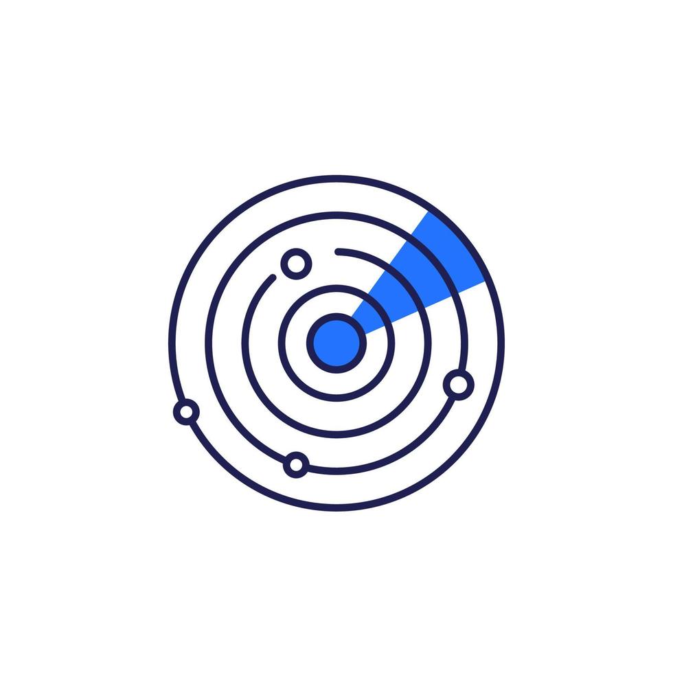 radar icon on white, vector art