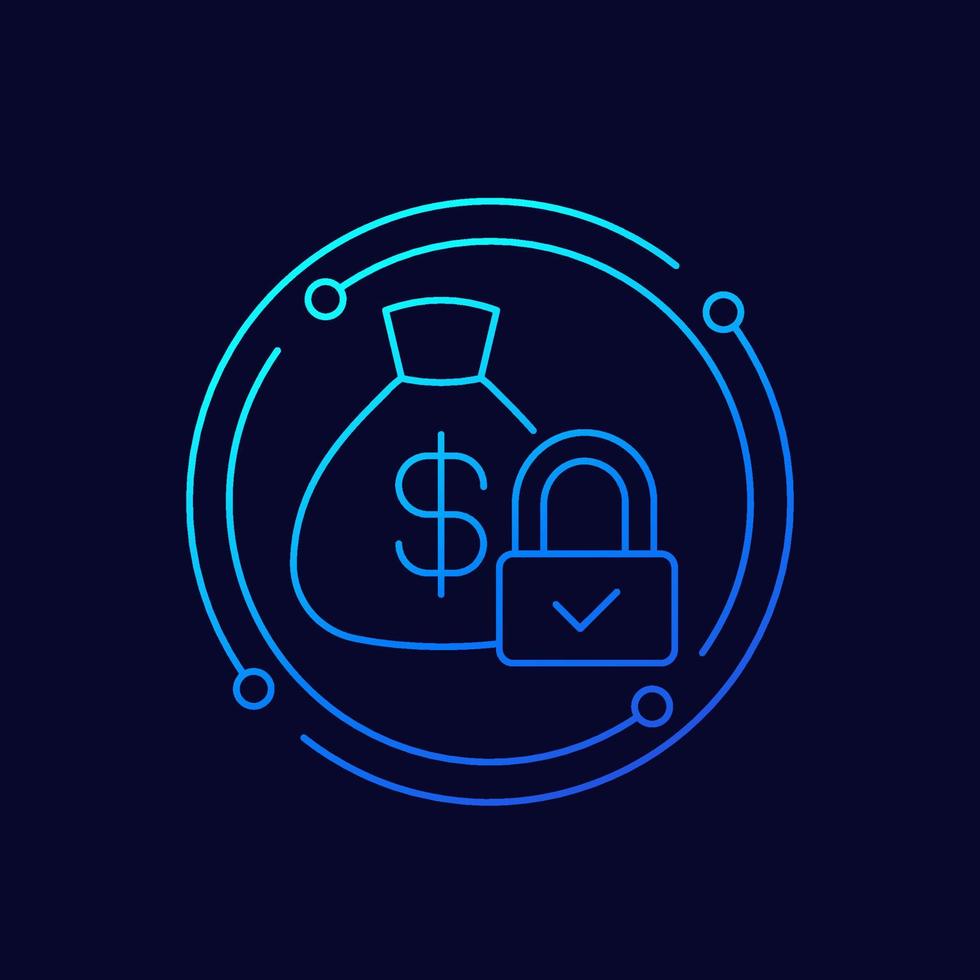 secure money line vector icon