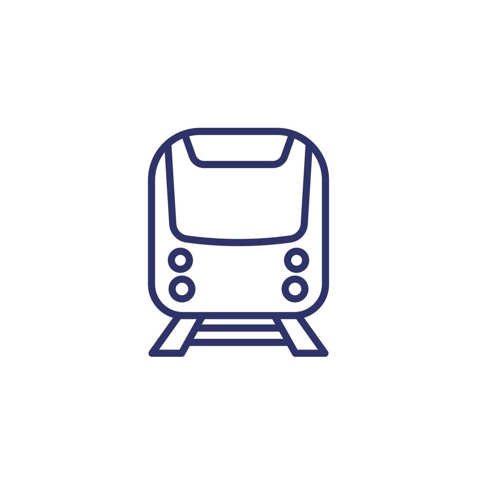 subway train icon, line vector