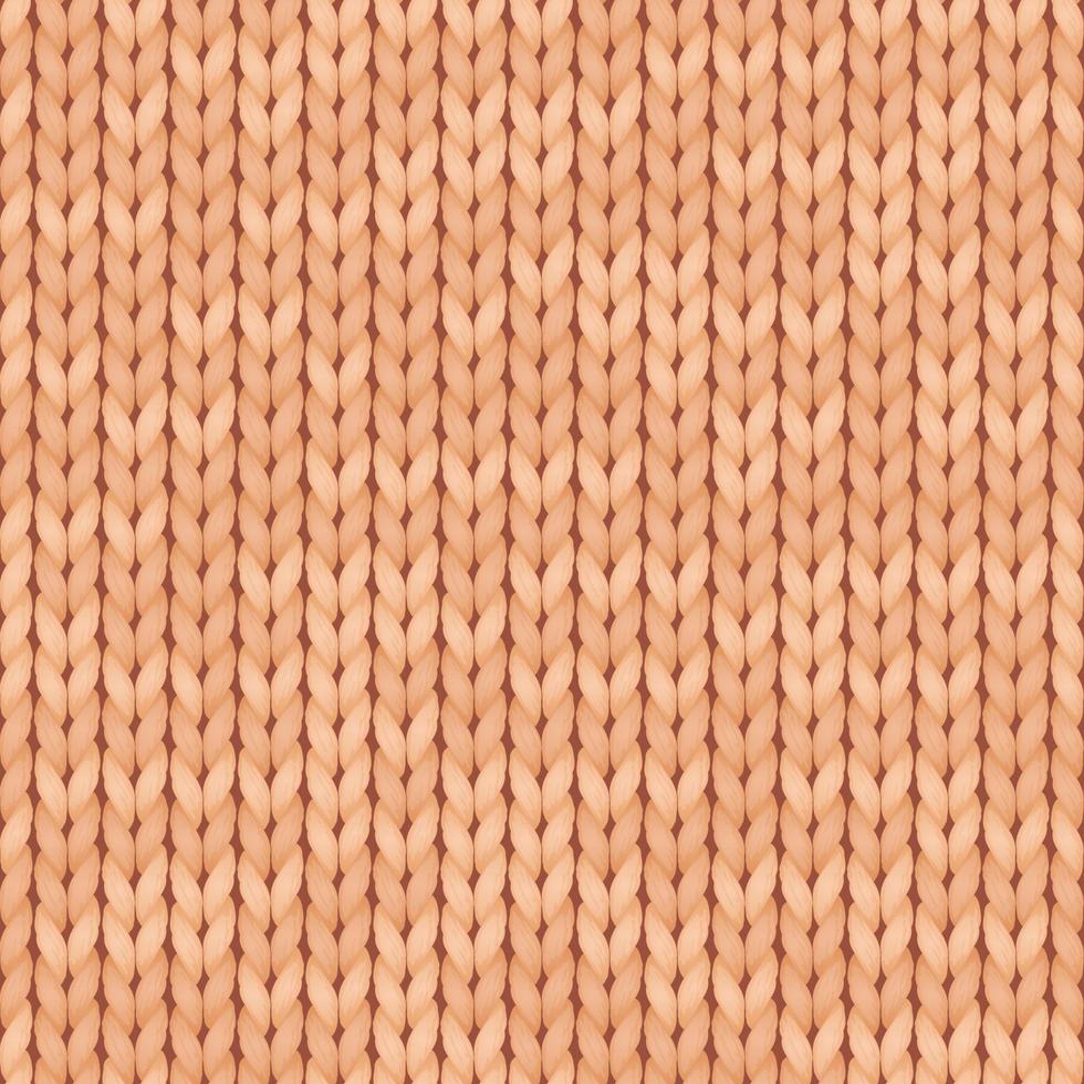Patrón transparente de textura de punto simple realista beige. patrón de punto sin costuras. ilustración vectorial. paño de lana. ilustración para diseño, fondos, papel tapiz. vector