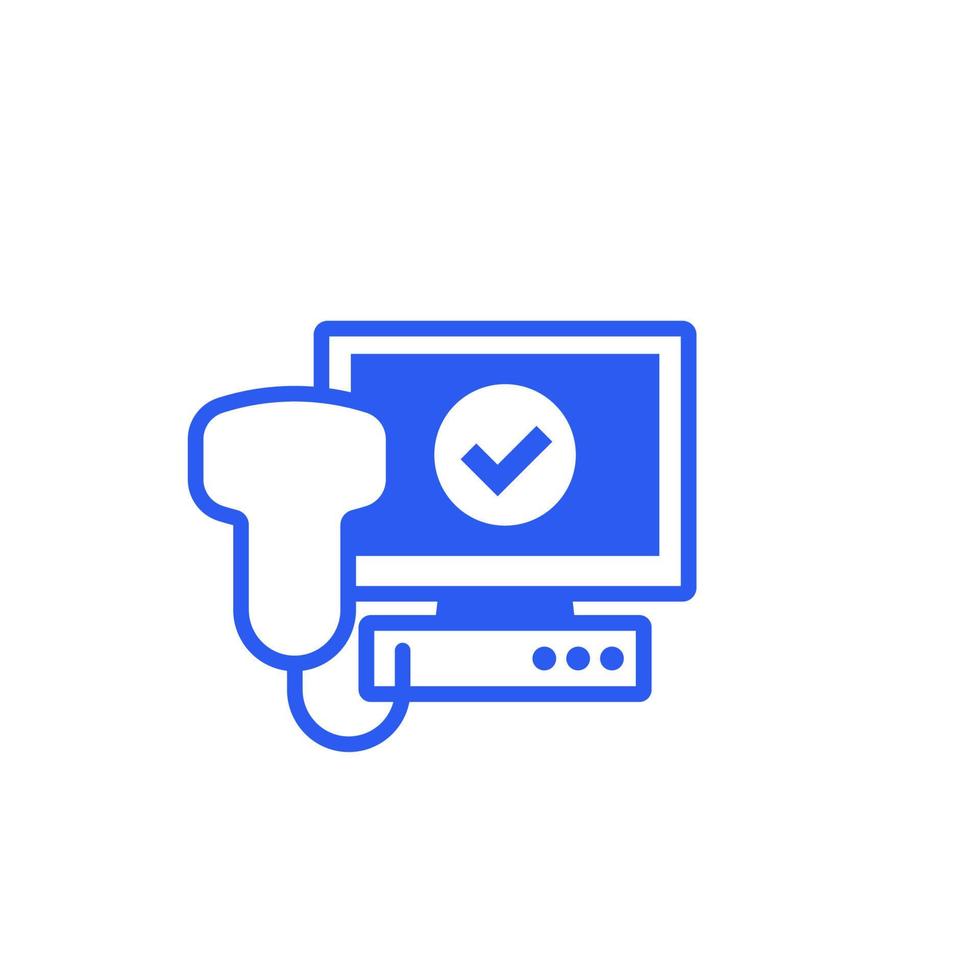 ultrasonography and ultrasound icon, medical sonography vector