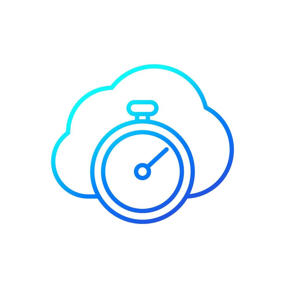 timer and cloud line icon vector