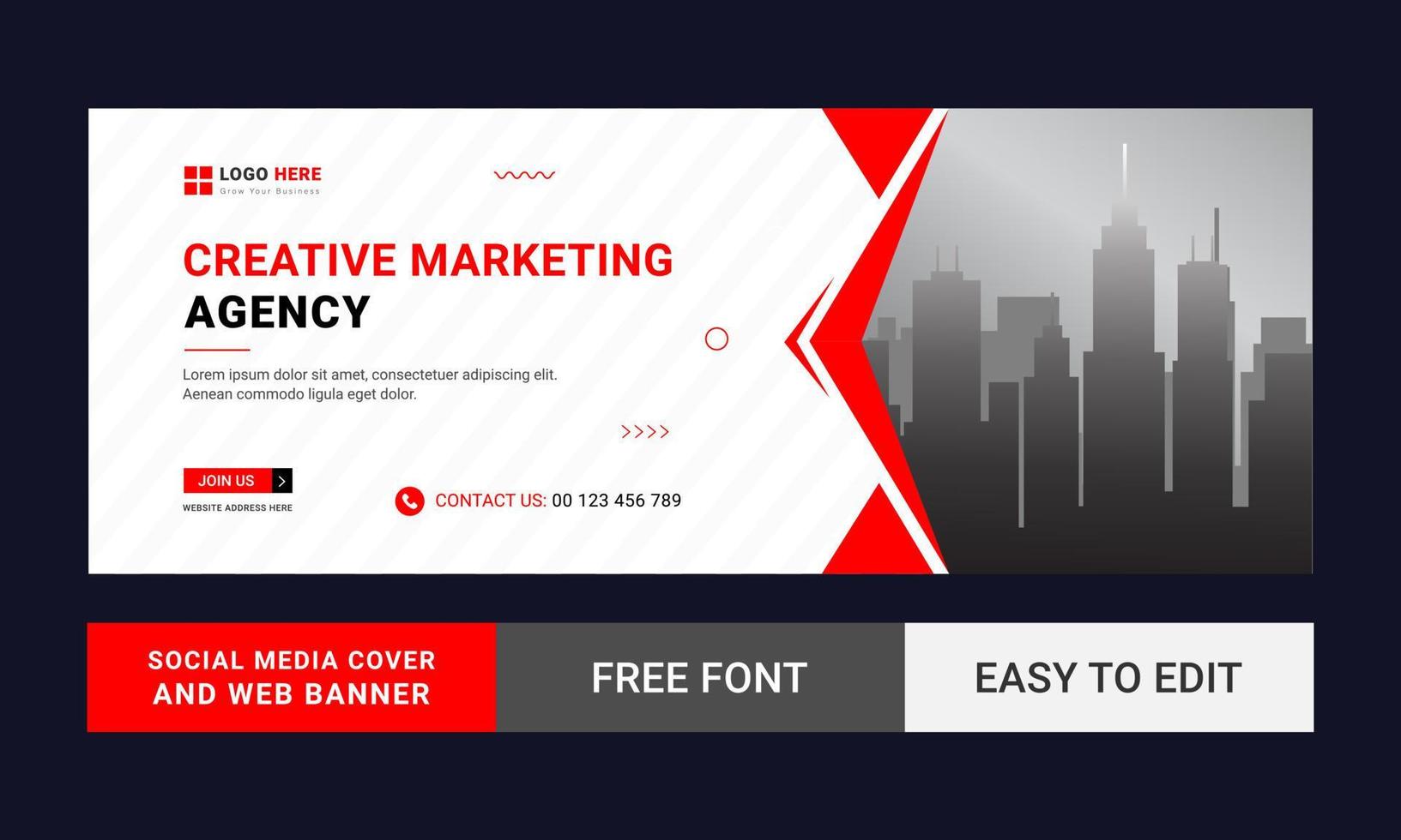 Digital marketing and Corporate timeline cover design Template vector