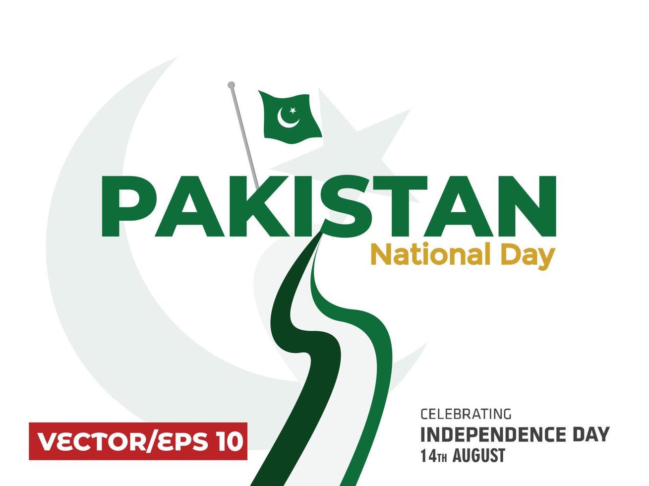 Happy Pakistan National Day Vector Template Design Illustration, holiday 14 August is the day of independence of Pakistan