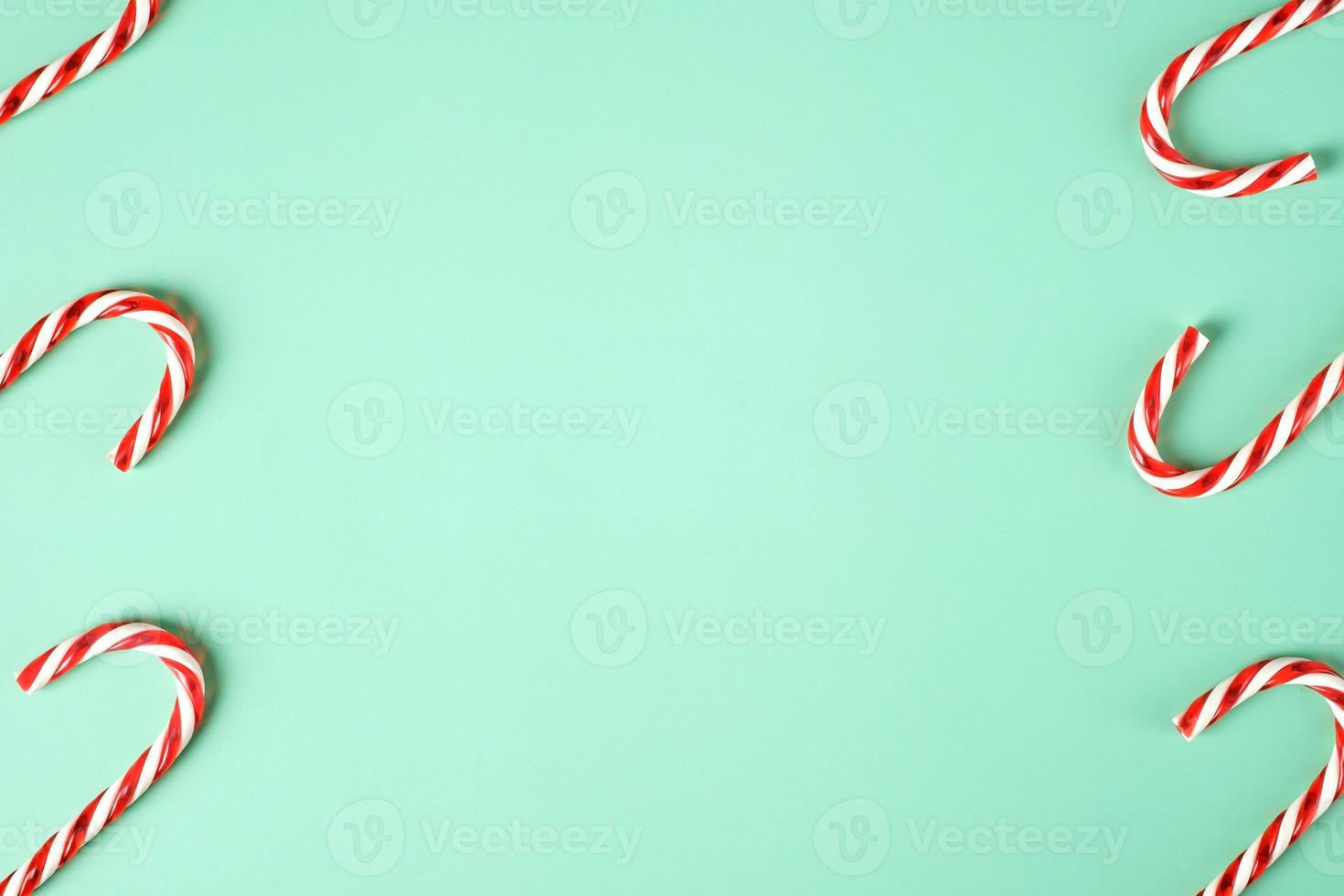red candy cane group on pastel green background 4727811 Stock Photo at