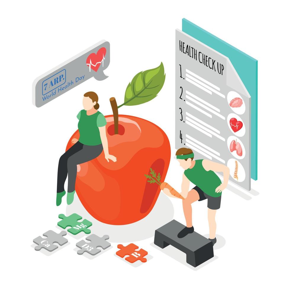 Isometric World Health Day vector