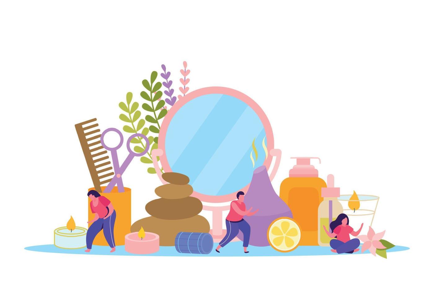 Aromatherapy Flat Colored Composition vector