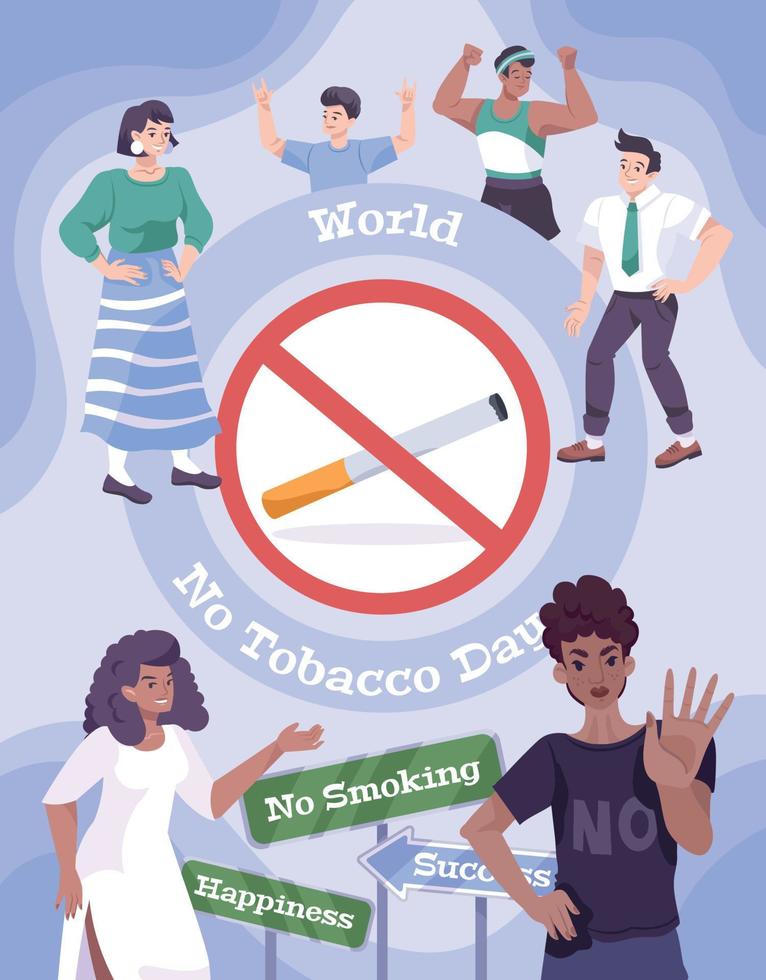 cartel del día sin tabaco vector