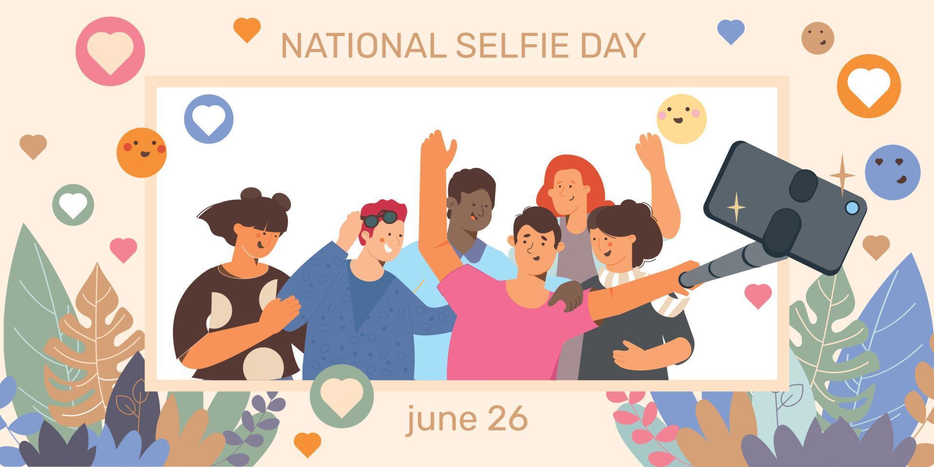 Selfie Day Card vector