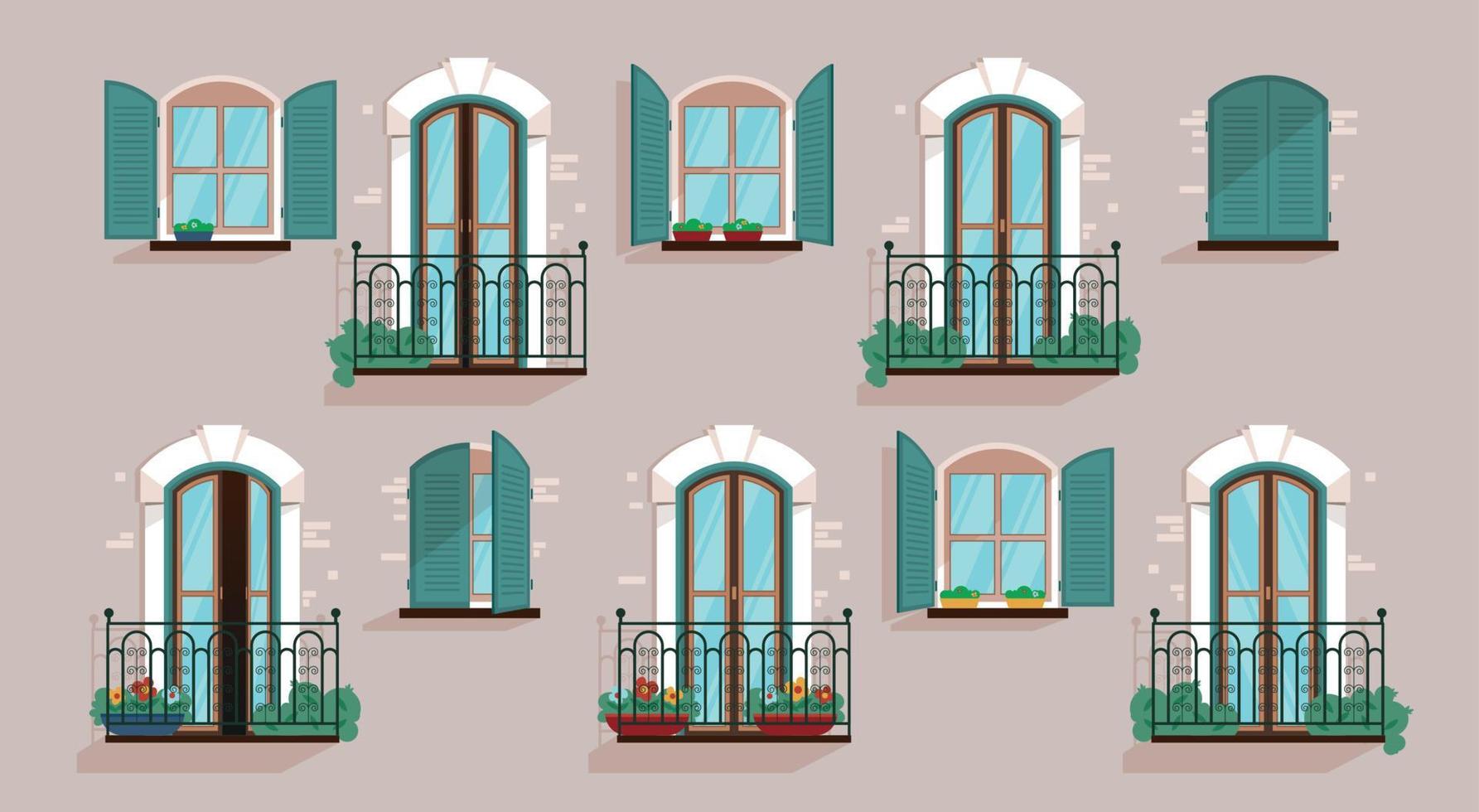 Balcony Windows House vector