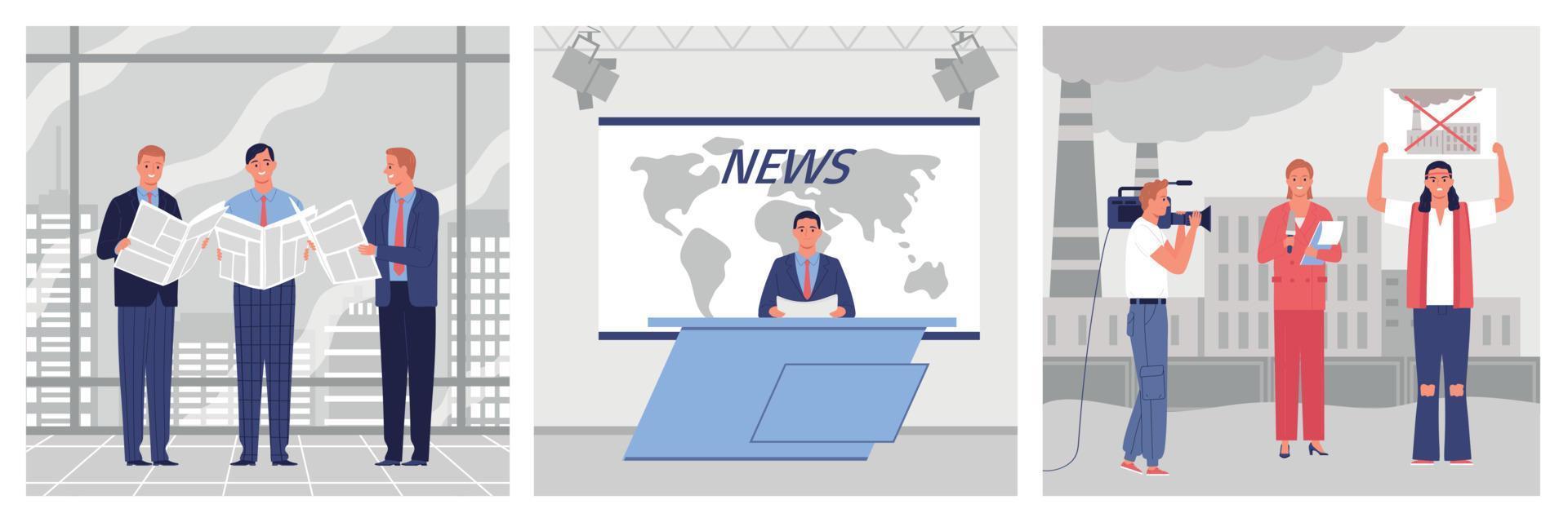 Mass Media Design Concept vector