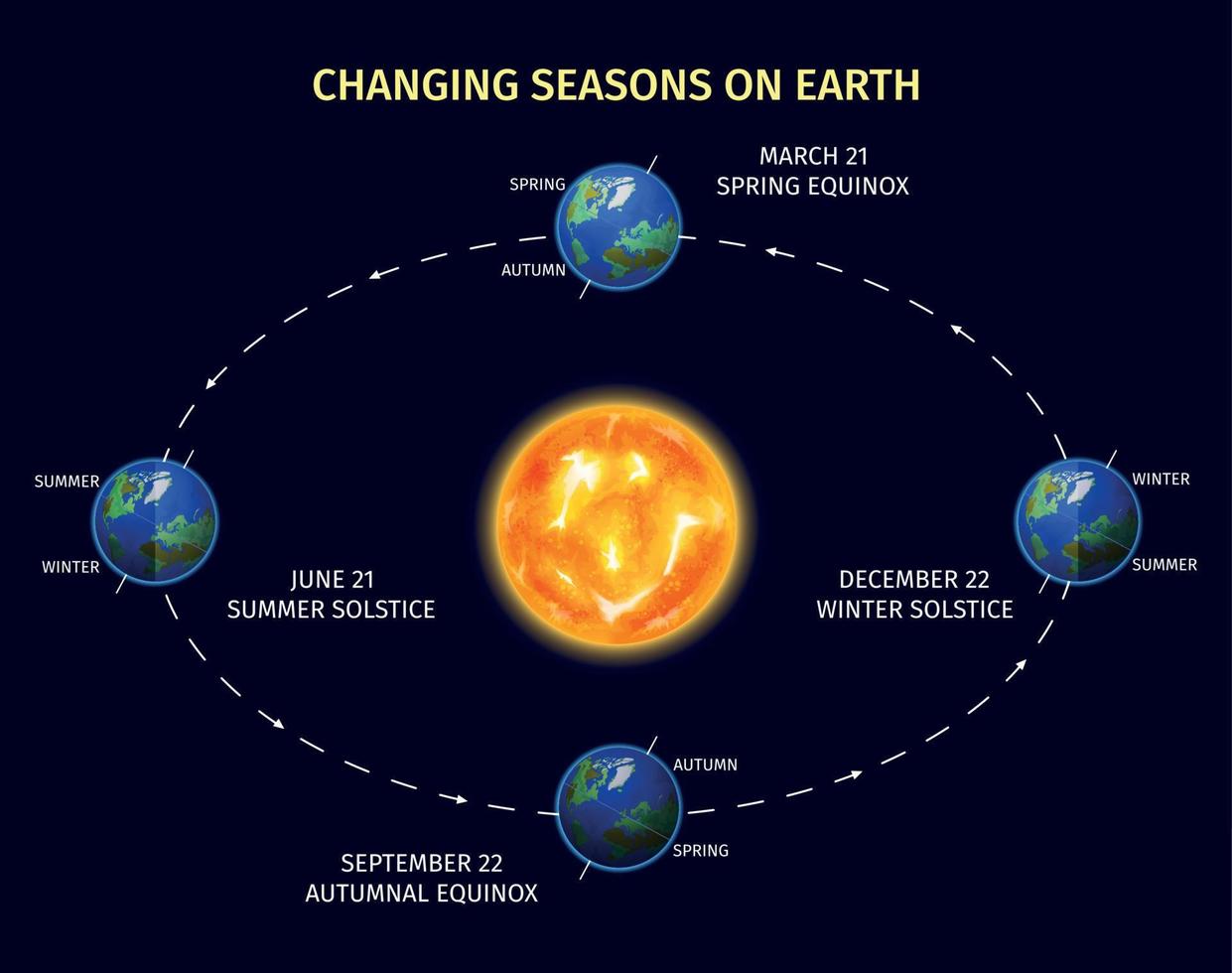 Earth Seasons Poster vector