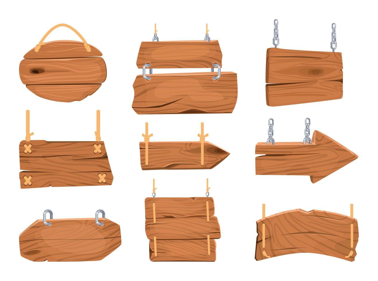 Wooden Ropes Set Composition vector
