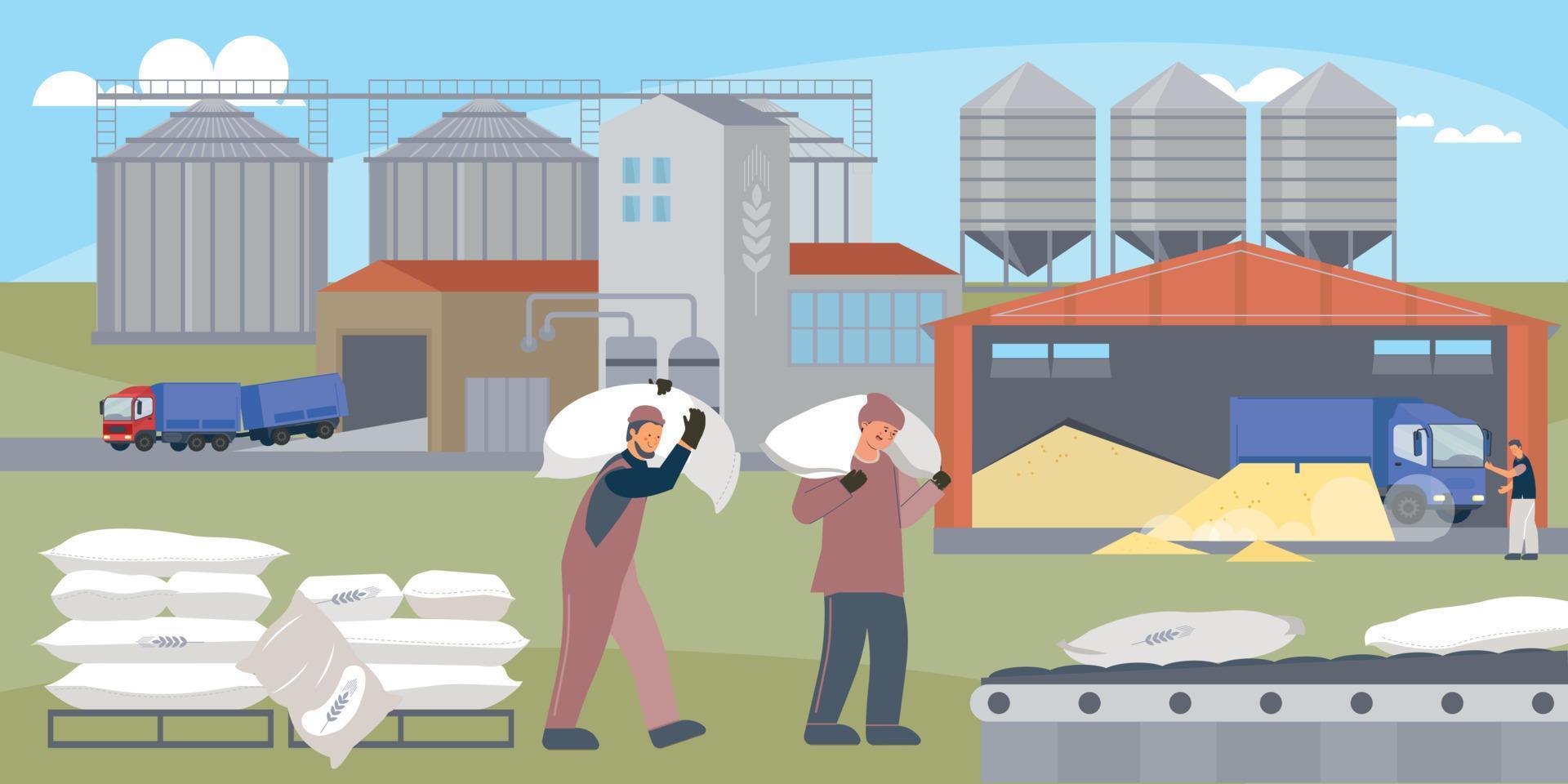 Flour Storage Flat vector