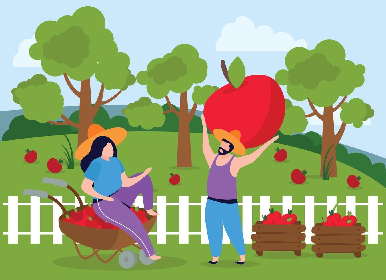 Garden Harvesting Flat Composition vector