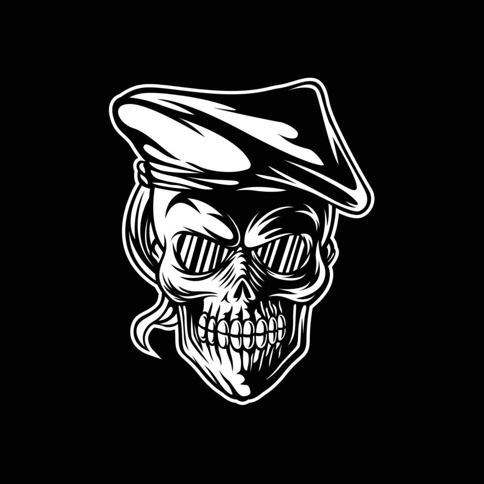 Pirate skull head mascot vector