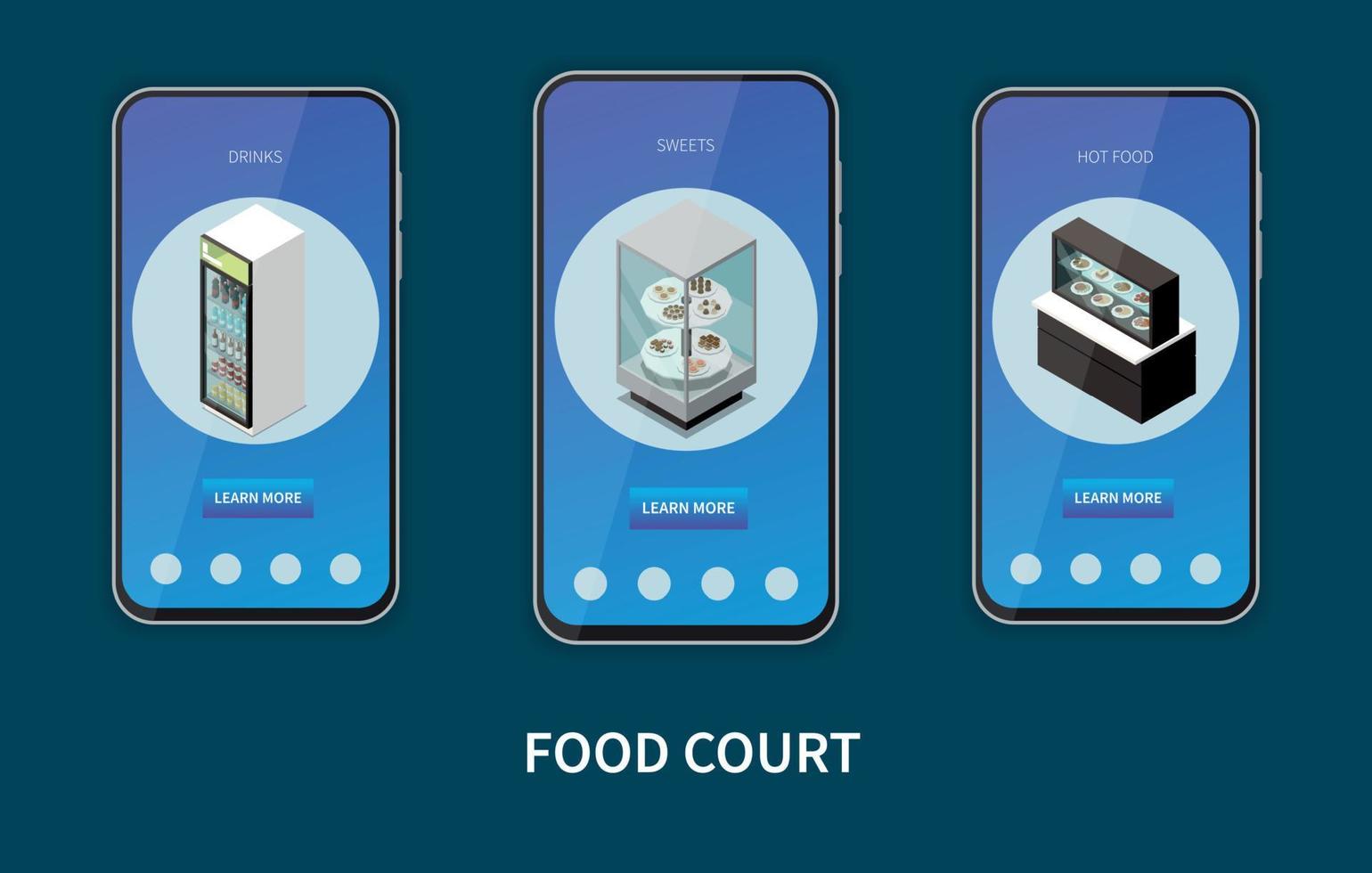 Food Court Smartphones Set vector