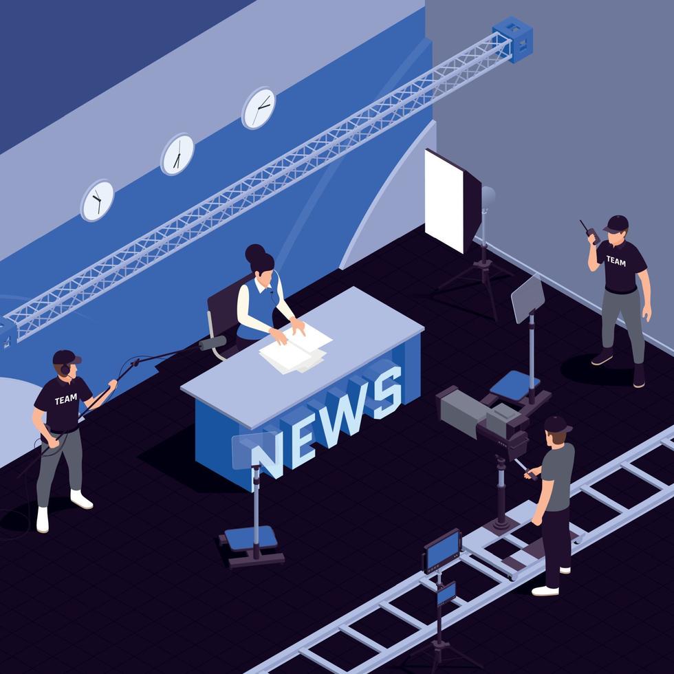 TV Show Isometric Background vector