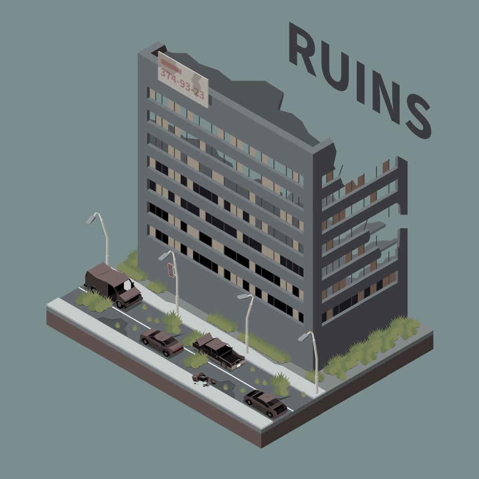 Ruins Isometric Background vector