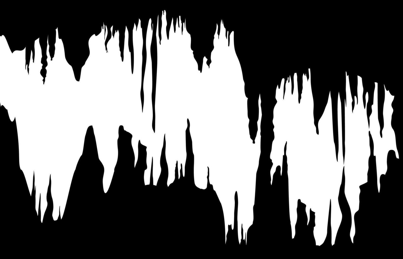 Stalactites Stalagmites Monochrome Composition vector