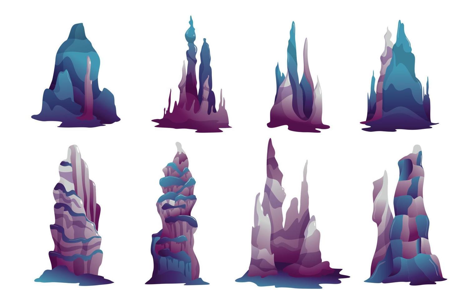 Stalactites Stalagmites Set vector