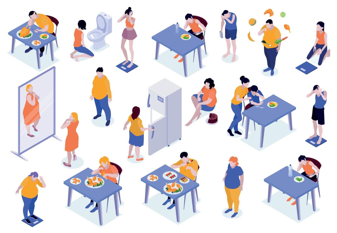 Eating Disorders Set vector