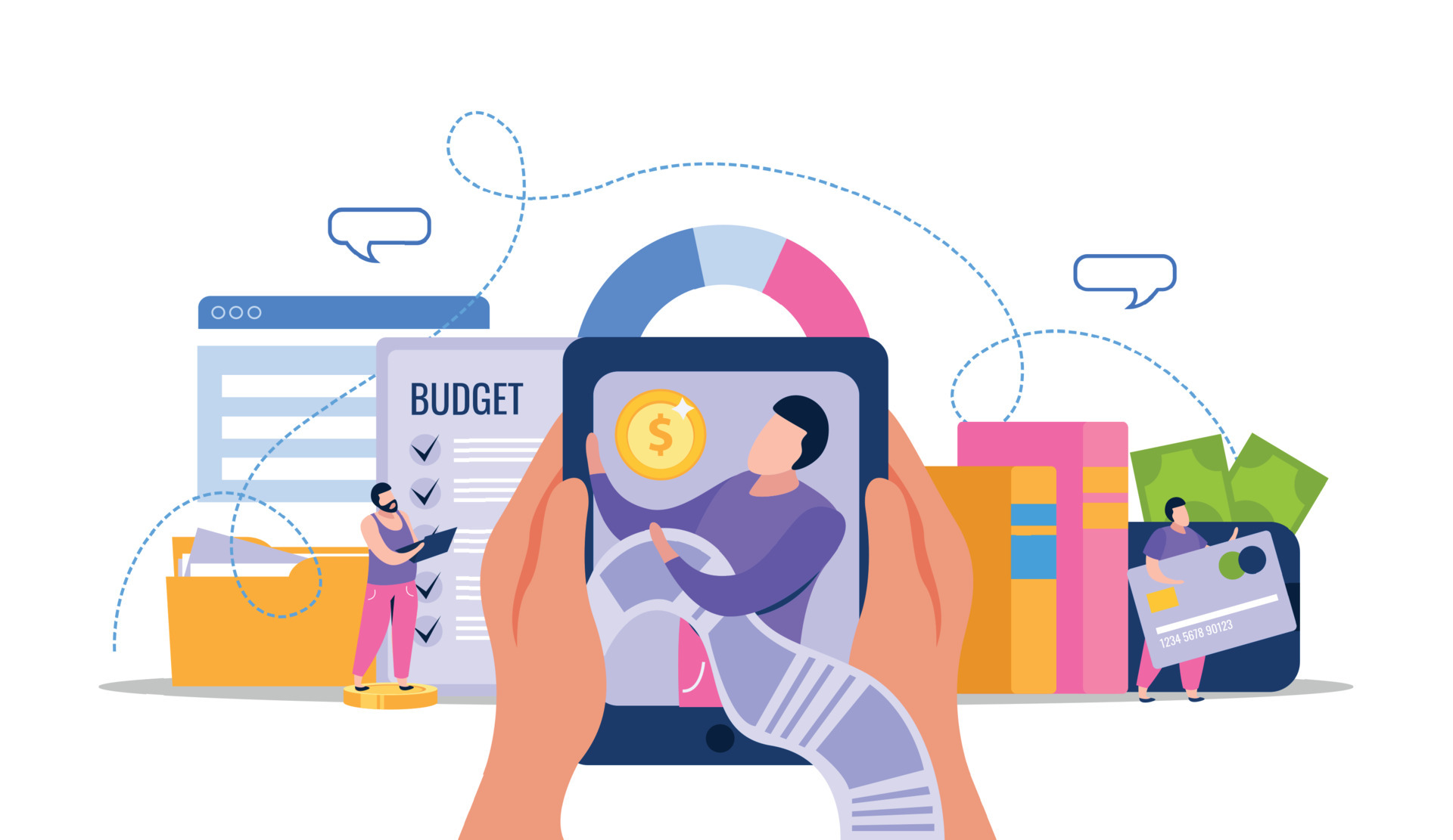 Flat Monthly Payments Composition 4728655 Vector Art at Vecteezy