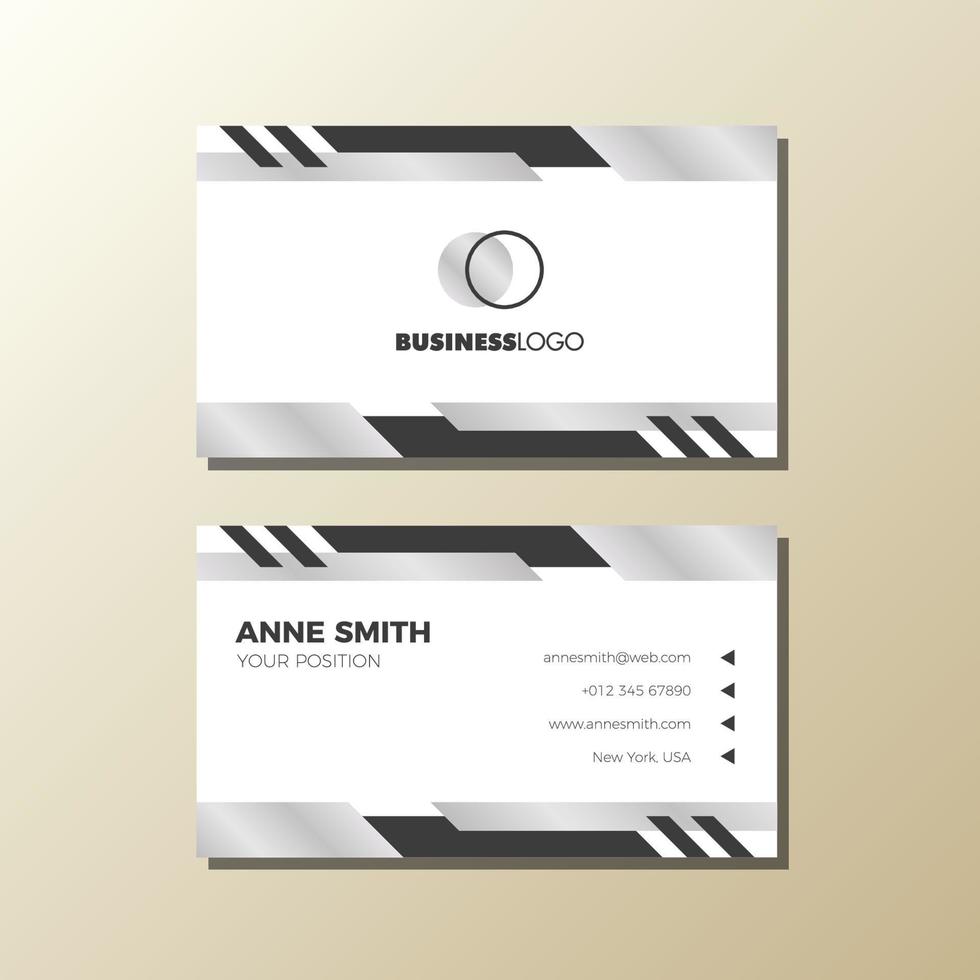 gray business card template vector