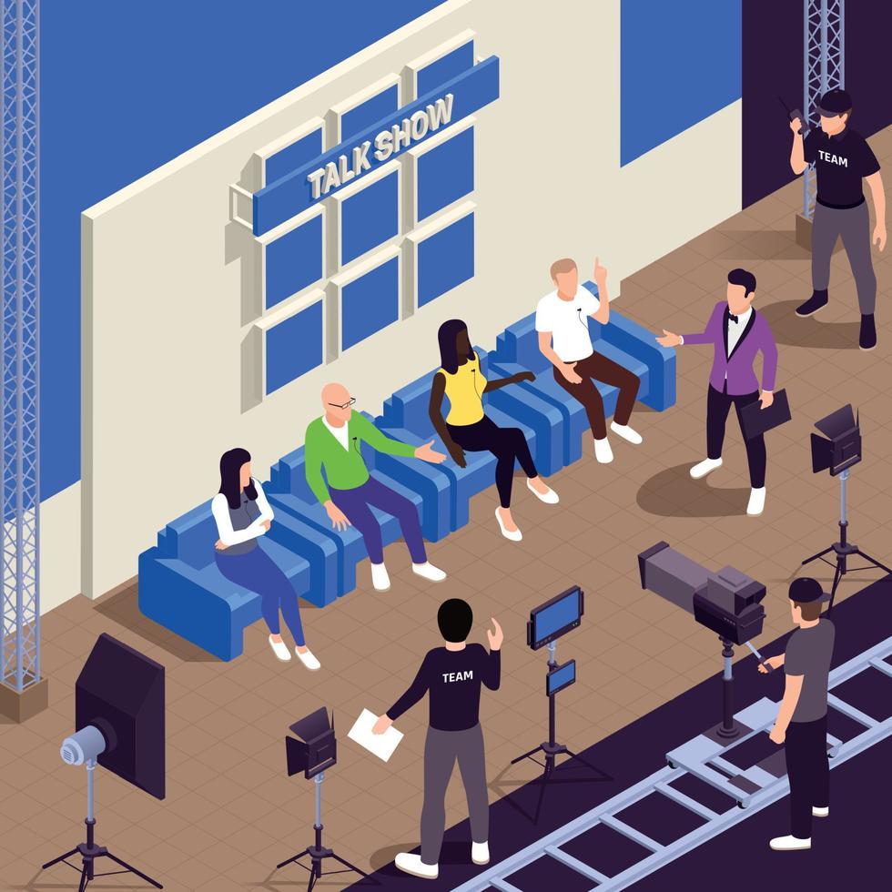 TV Show Isometric Illustration vector
