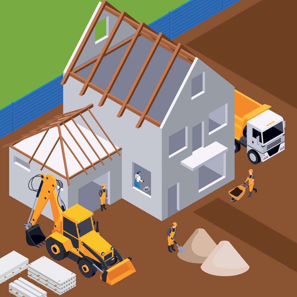 Construction And Building Isometric Background vector