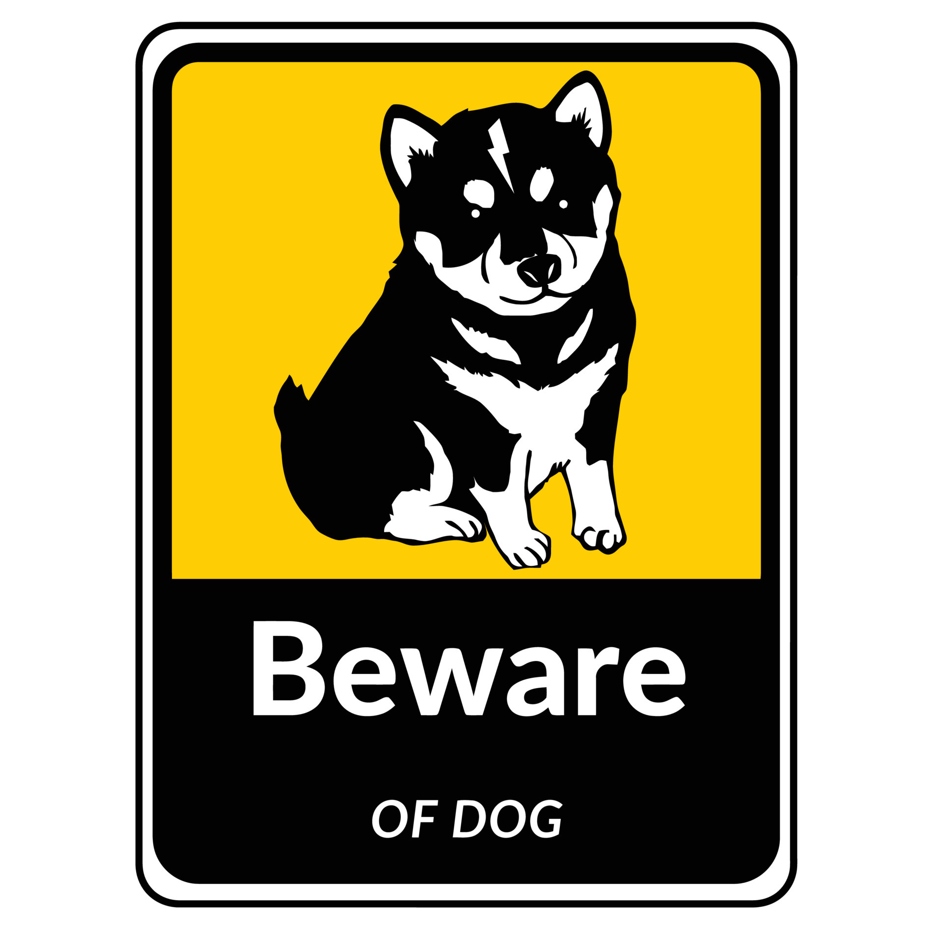 Cute Beware of Dog Sign 4729218 Vector Art at Vecteezy