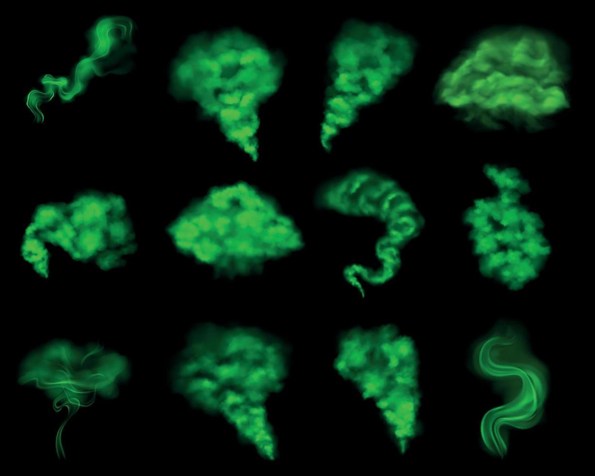 Realistic Toxic Smoke Set vector