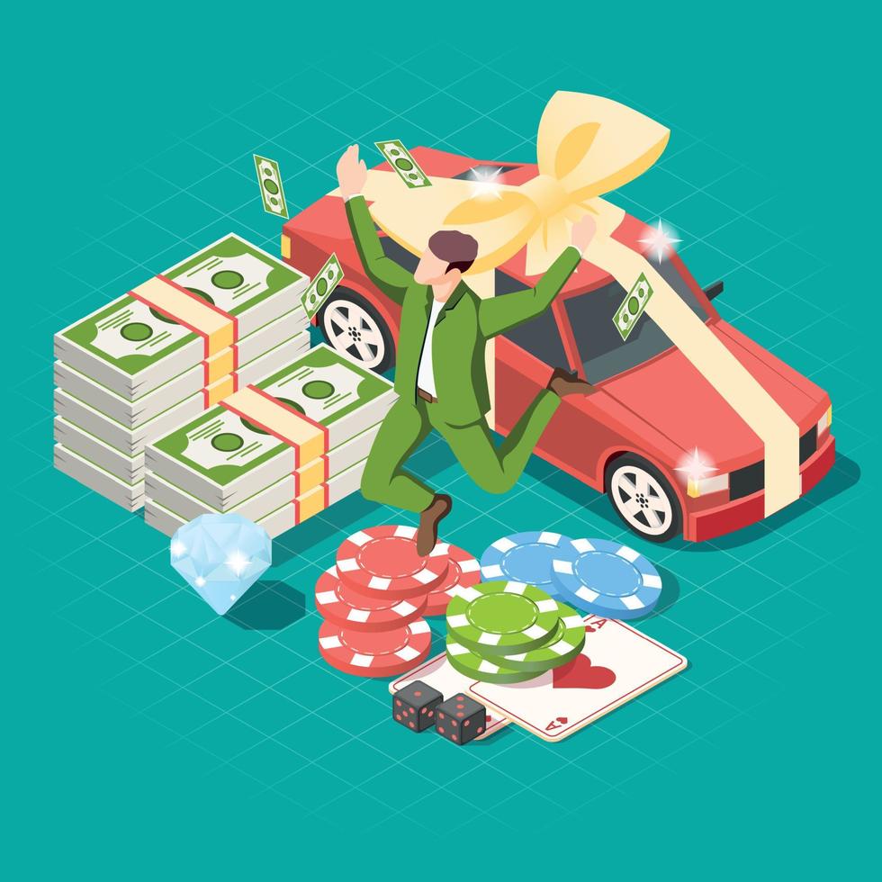 Casino Isometric Composition vector