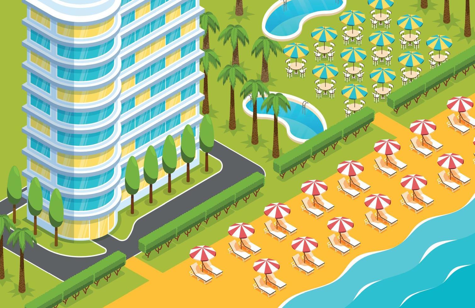Isometric Hotel Illustration vector