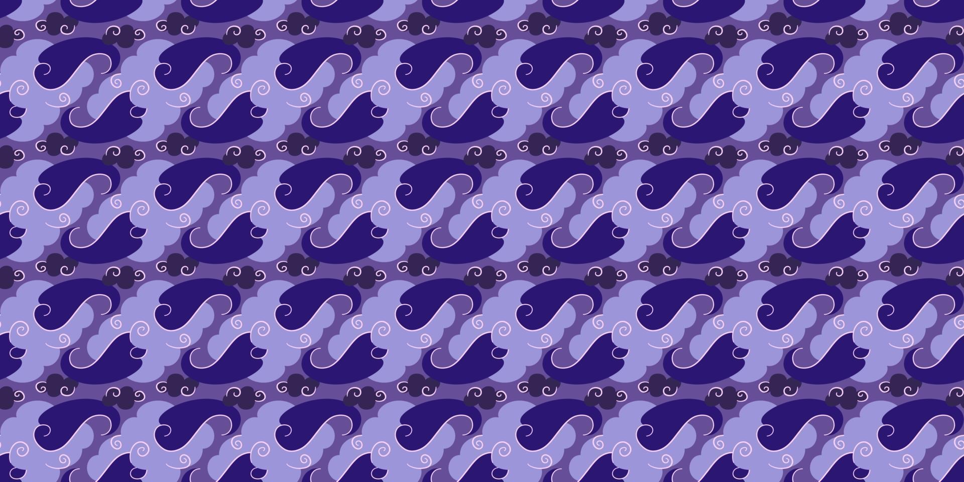 Mystical background with curls on the clouds.Magic astrology and the starry sky. Vector illustration for baby textiles. Seamless pattern for kids