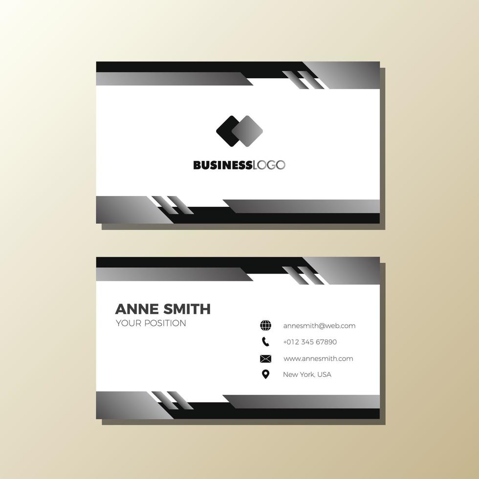 black and gray business card template vector