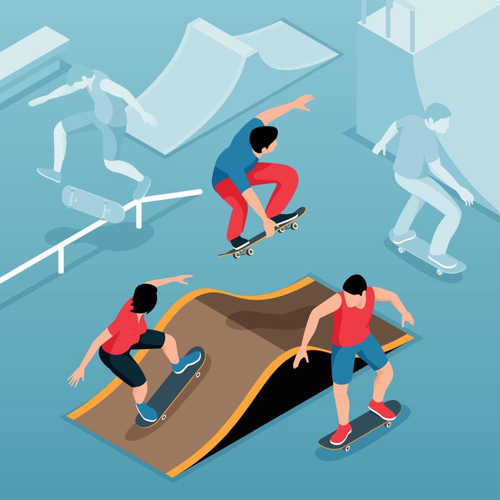 Skate Park Isometric Background vector
